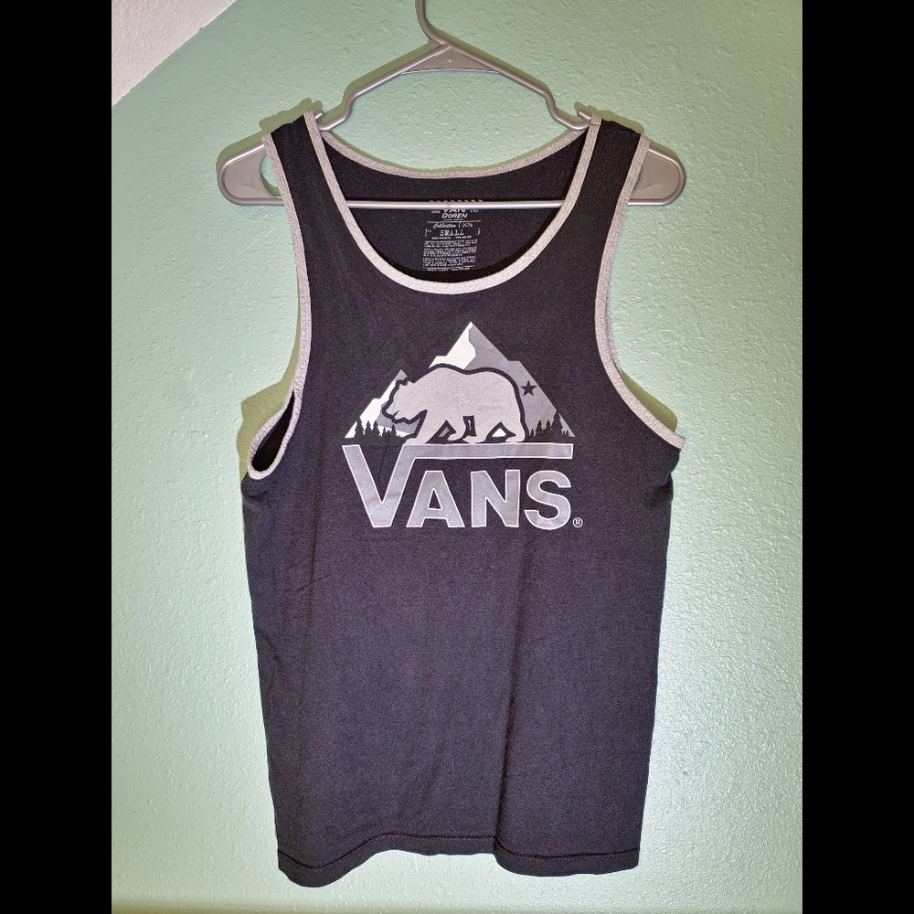 Vans Tank Top Men's Size Small Sleeveless Shirt Dark Gray/Gray